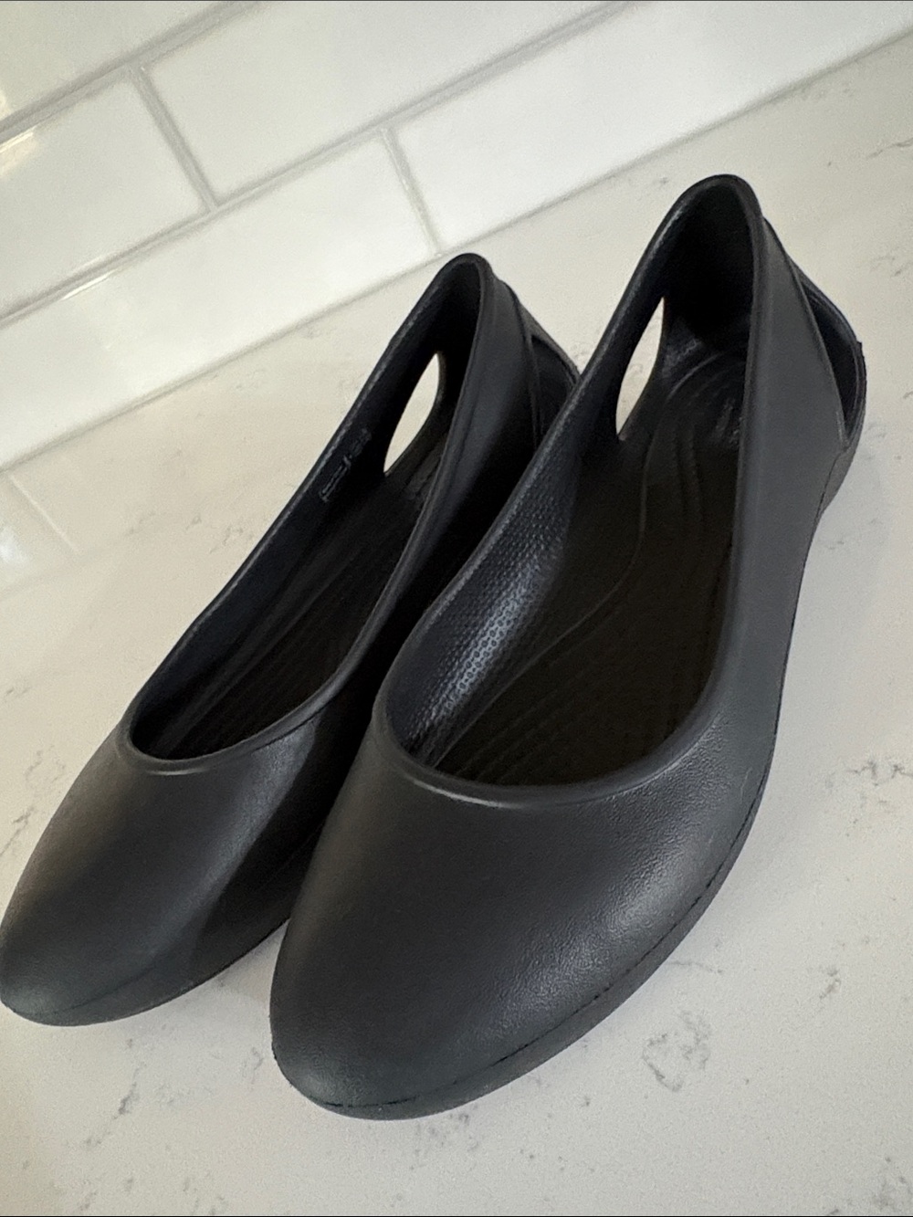 Women's Crocs Kadee Black Flats (6)